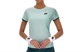 Lotto maglia da tennis donna Tech D3 con grafica a zigzag glacier green