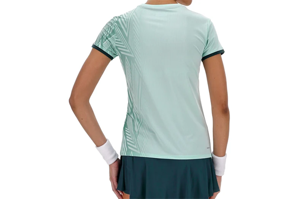 Lotto maglia da tennis donna Tech D3 con grafica a zigzag glacier green