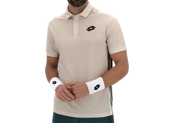 Lotto polo da tennis uomo Tech VI D1 beige white swan